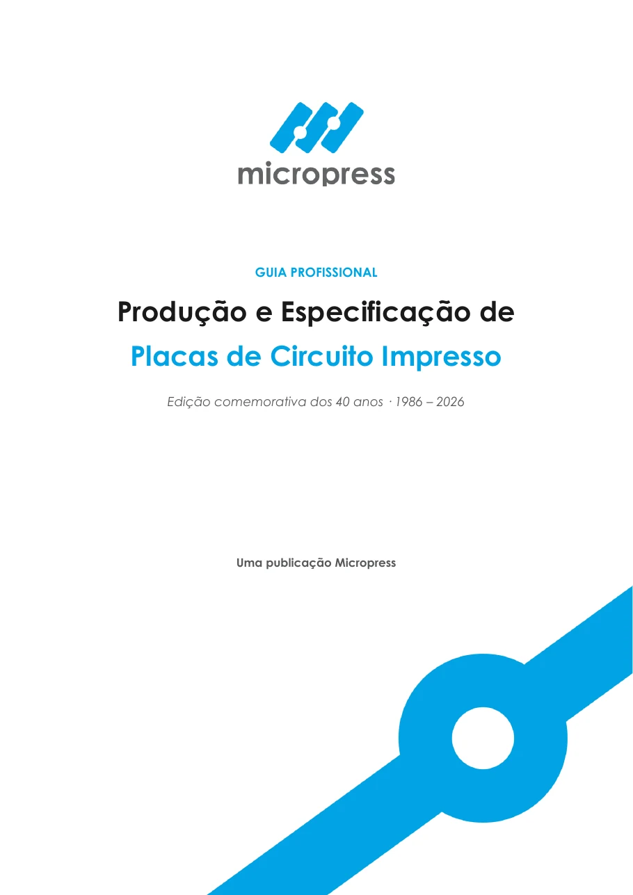 Capa do Guia Profissional — Produção e Especificação de Placas de Circuito Impresso, edição comemorativa dos 40 anos da Micropress