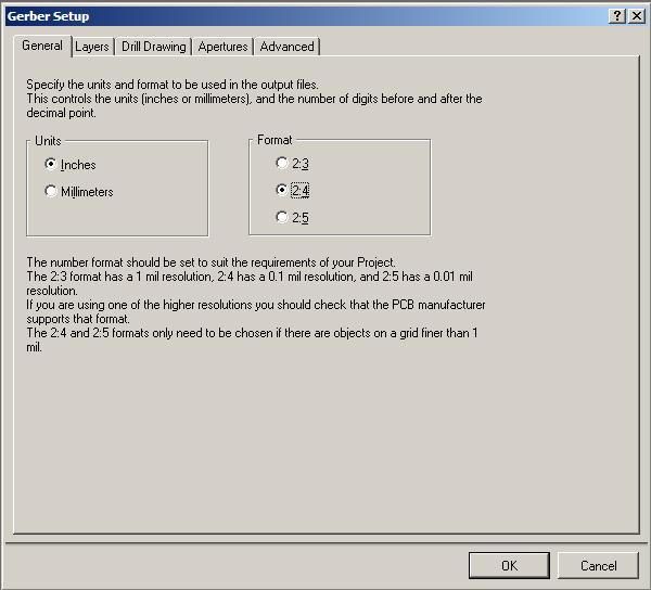 Menu File, Fabrication Outputs, Gerber Files no Altium Designer