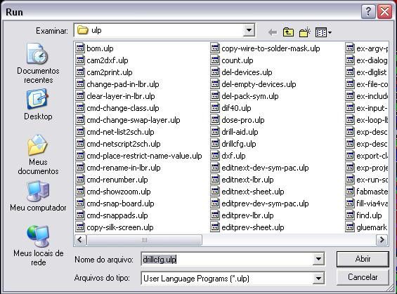 Menu File com a opção CAM Processor no Eagle
