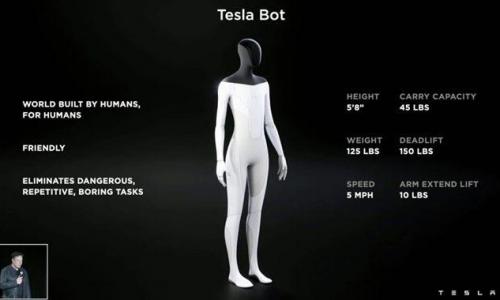 Tesla anuncia o Tesla Bot, um robô humanoide para tarefas manuais